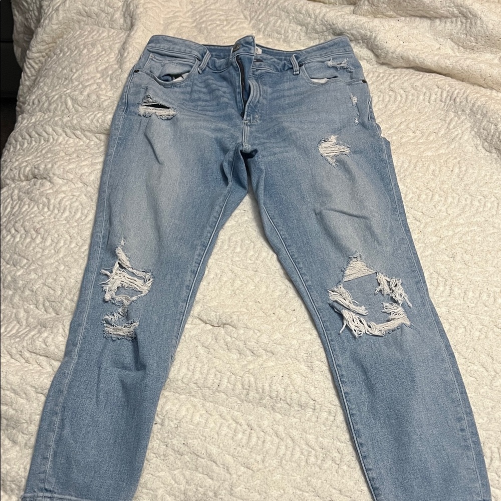 Abercrombie & Fitch Light Blue Distressed Skinny Jeans